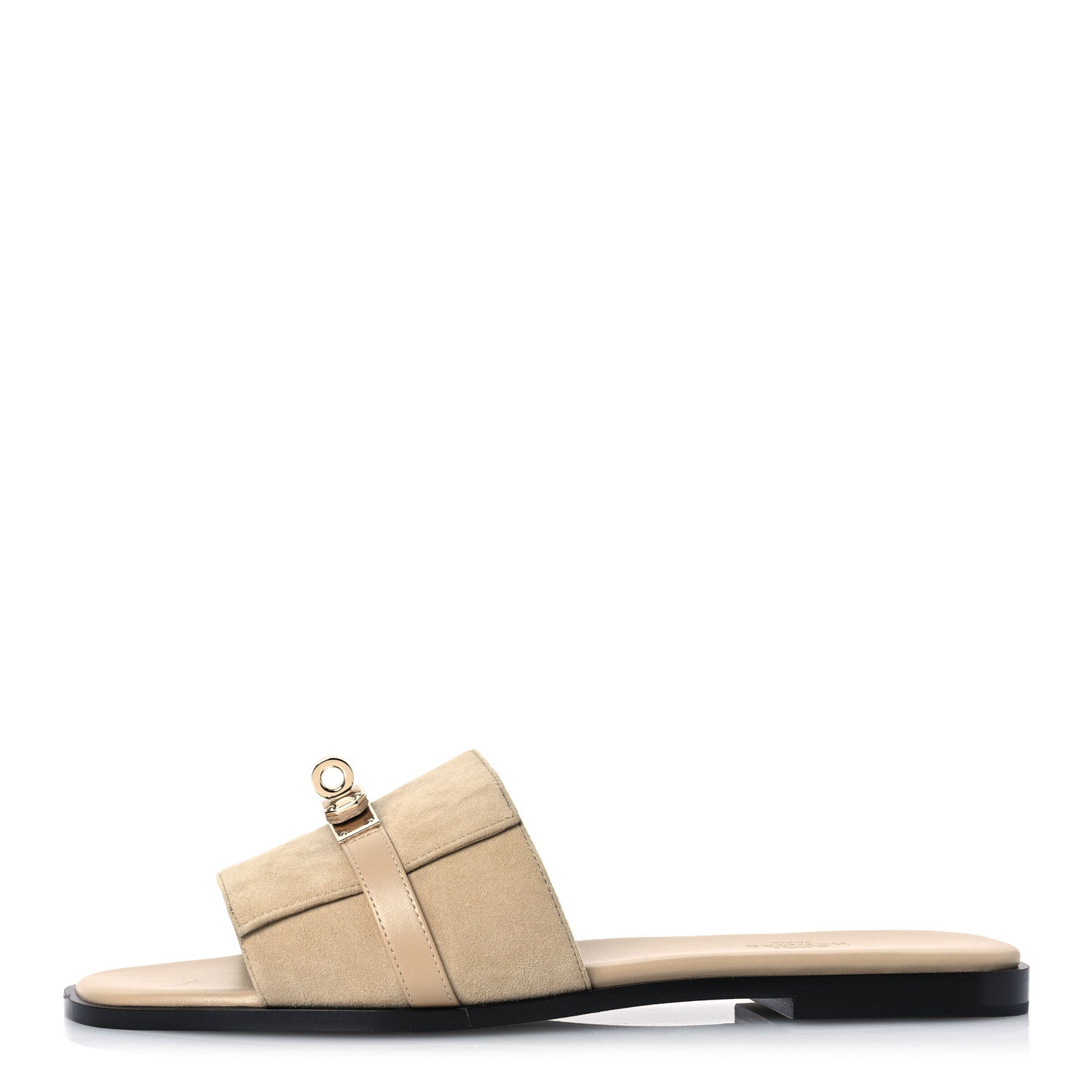 Hermes Suede Goatskin Giulia Sandals 41 Beige Lin 1 of 13