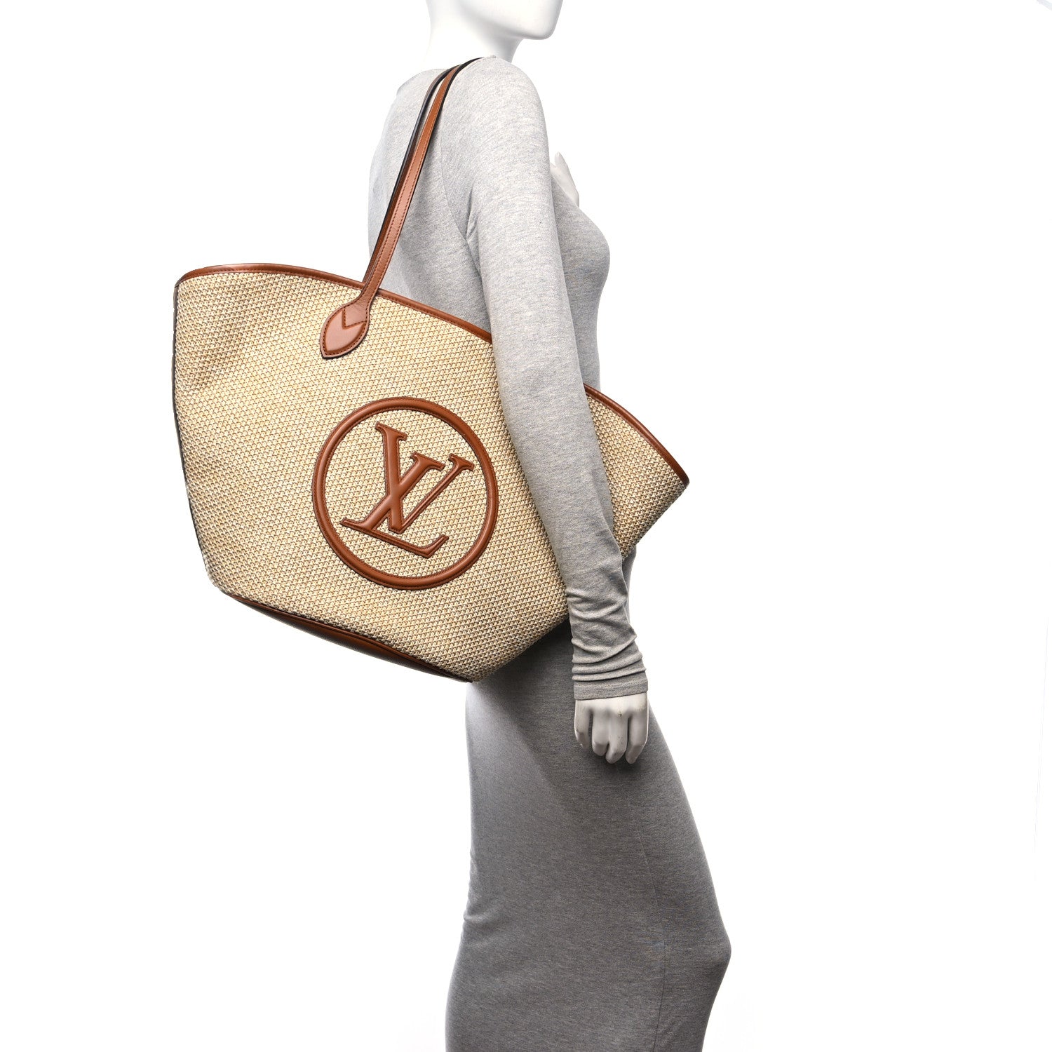 Louis Vuitton Raffia Saint Jacques Tote Caramel 3 of 11