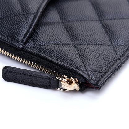 Chanel Caviar Quilted Classic Flat Wallet Pouch Black 9 of 11