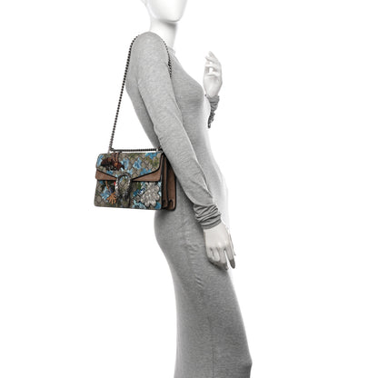 Gucci GG Supreme Monogram Blooms Print Embroidered Small Dionysus Shoulder Bag Blue Taupe 2 of 11