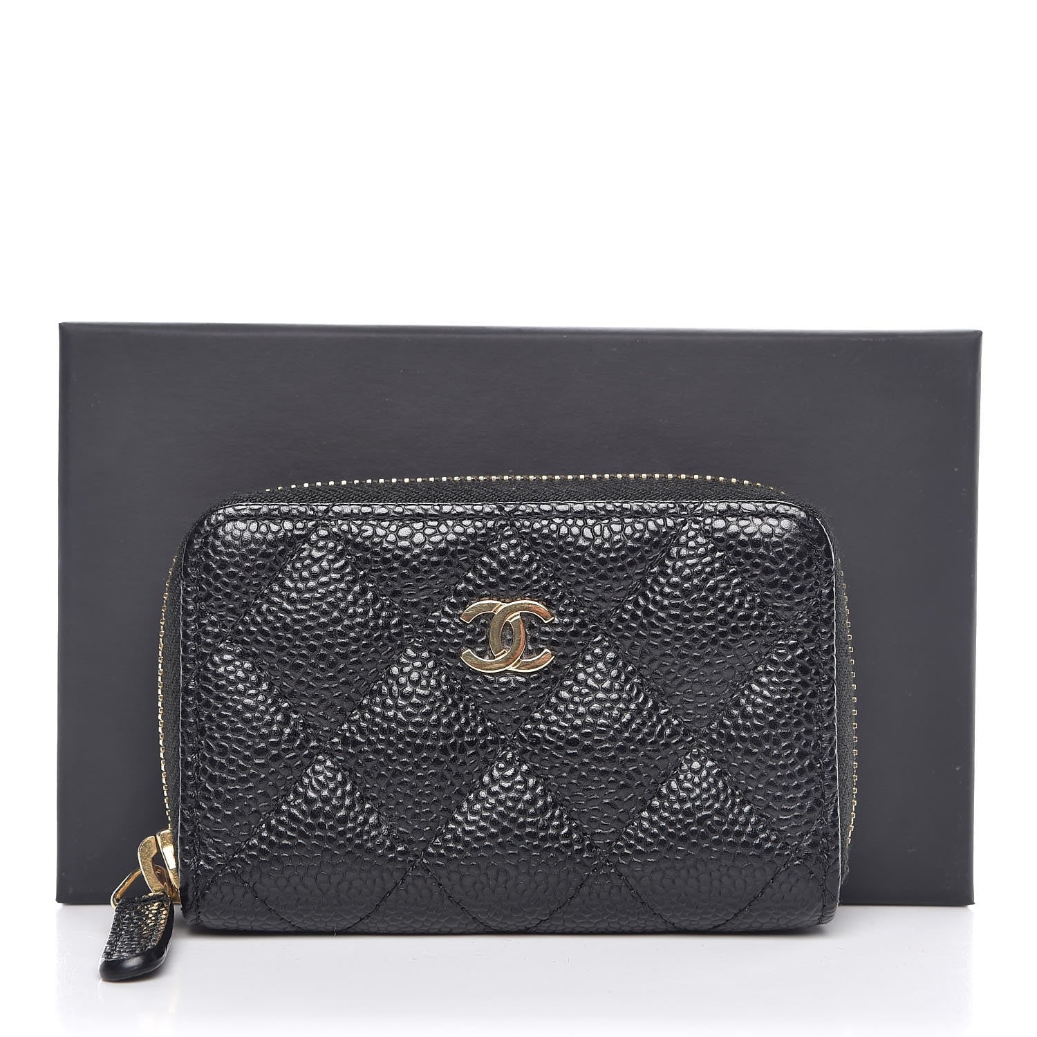 Chanel Caviar Quilted Zip Coin Purse Black 8 of 8