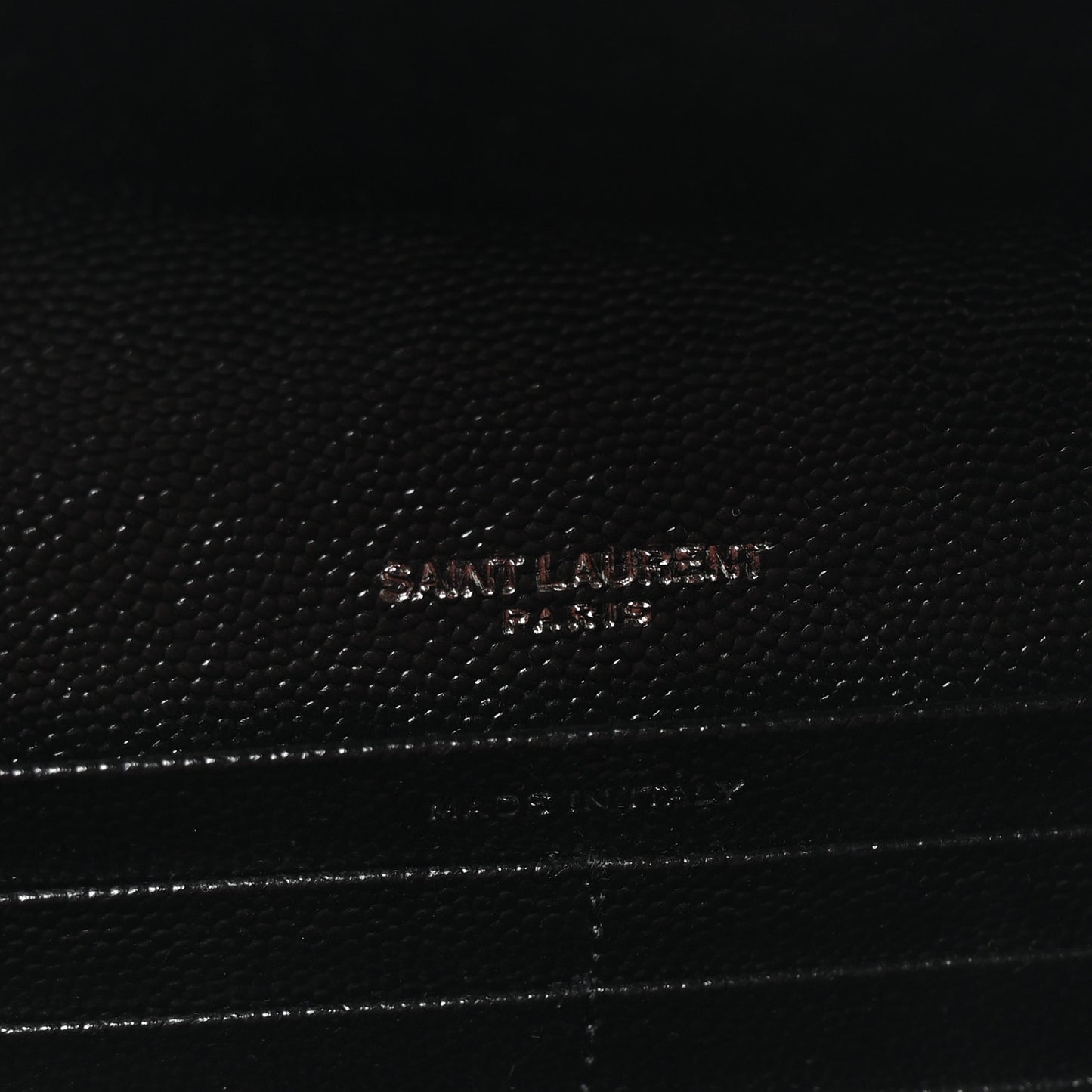 Grain De Poudre Matelasse Chevron Monogram Flap Wallet Black