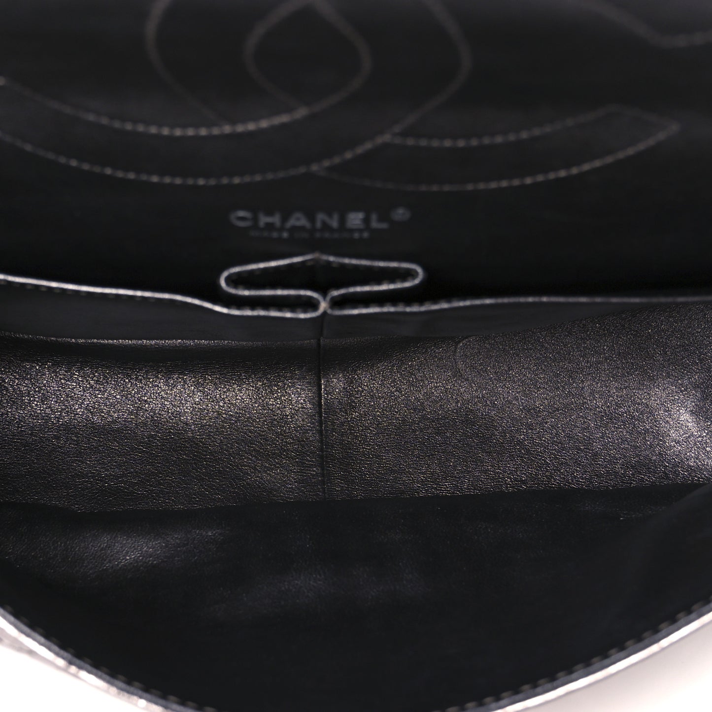 Metallic Calfskin Striped 2.55 Reissue 227 Silver