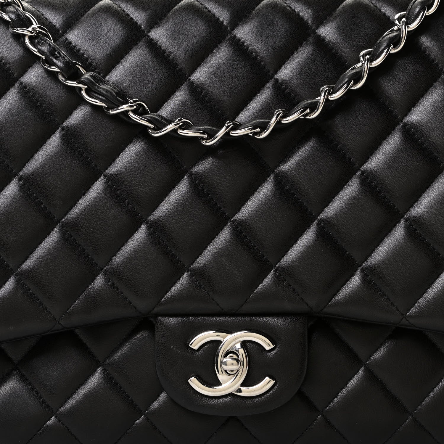 Chanel Lambskin Quilted Maxi Single Flap Black 5 of 11