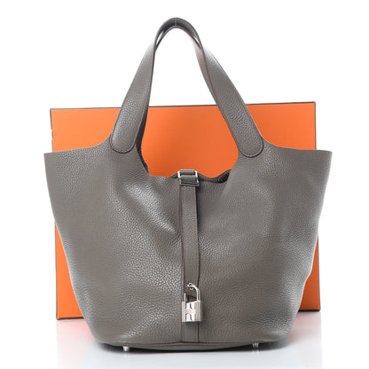 Hermes Taurillon Clemence Picotin Lock 26 GM Etain 15 of 15