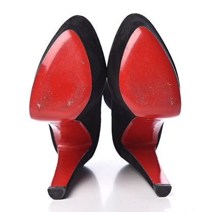 Christian Louboutin Suede Troopista 160 Platform Ankle Boots 38.5 Black 7 of 10