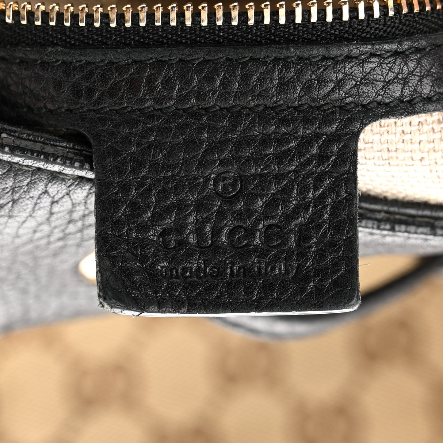 GG Monogram Calfskin Bucket Bag Black