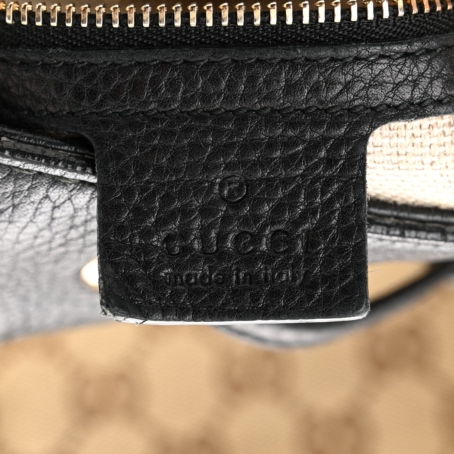 Gucci GG Monogram Calfskin Bucket Bag Black 6 of 14