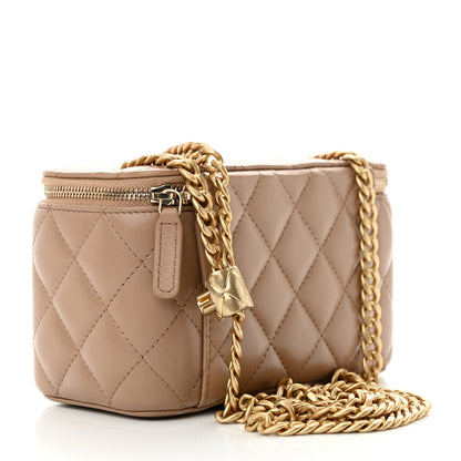 Chanel Lambskin Quilted Small Pillow Crush Vanity Case With Chain Beige 3 of 13