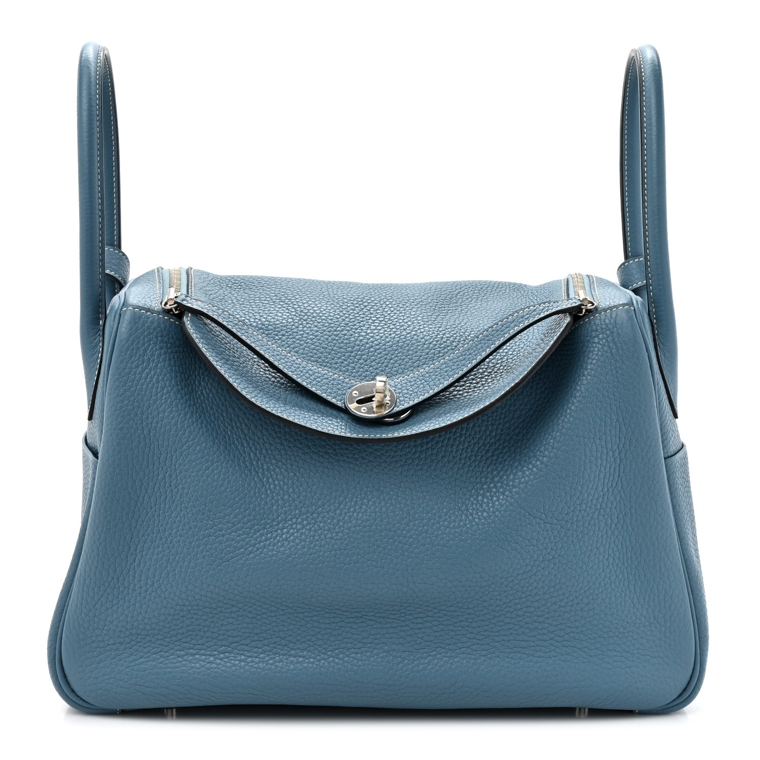 Hermes Taurillon Clemence Lindy 34 Bleu Jean 1 of 14