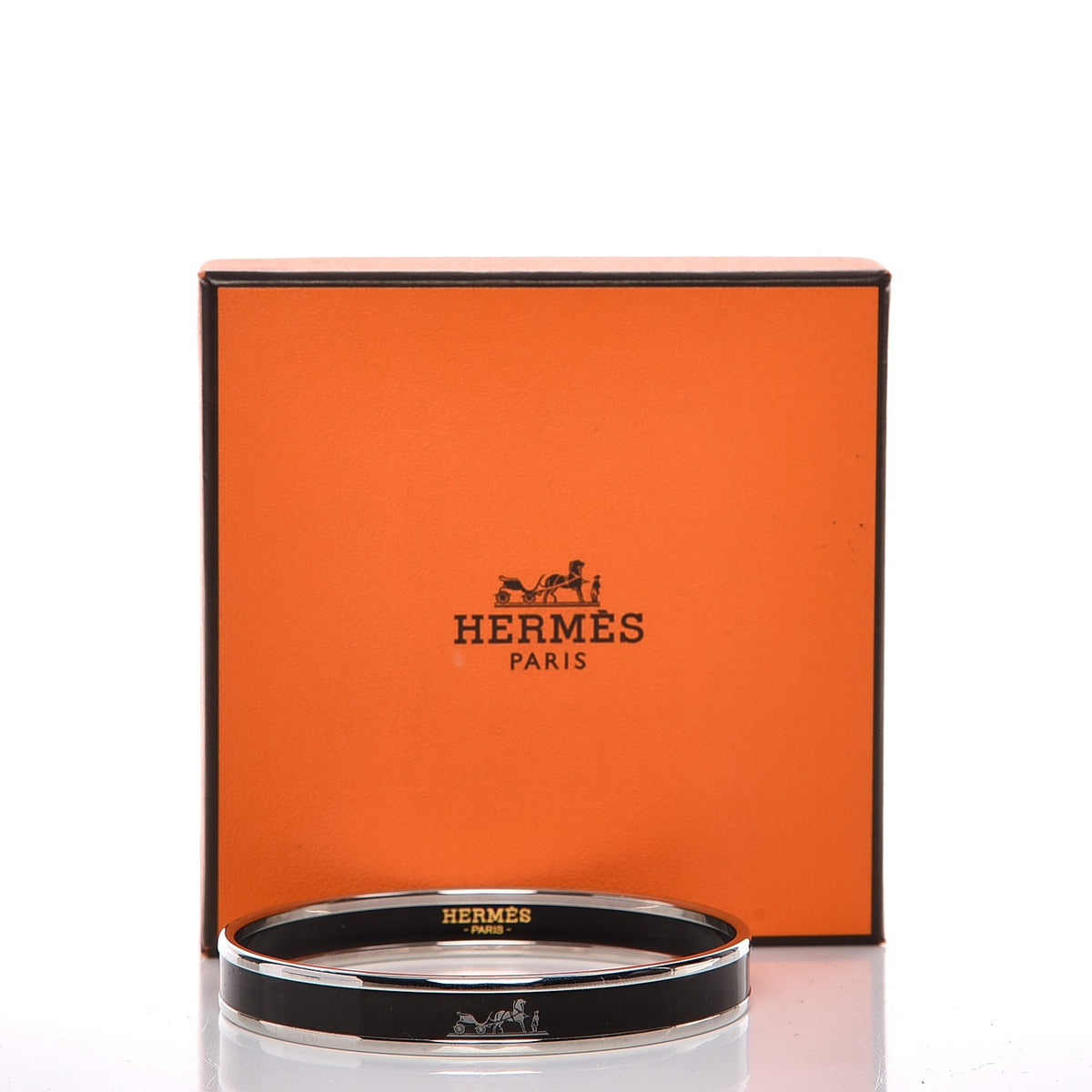 Enamel Printed Narrow Caleche Bracelet 65 Black