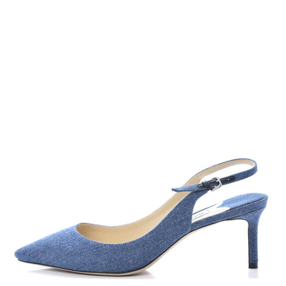 Jimmy Choo Denim Gemma 40 Slingback Pumps 38.5 Blue 1 of 10