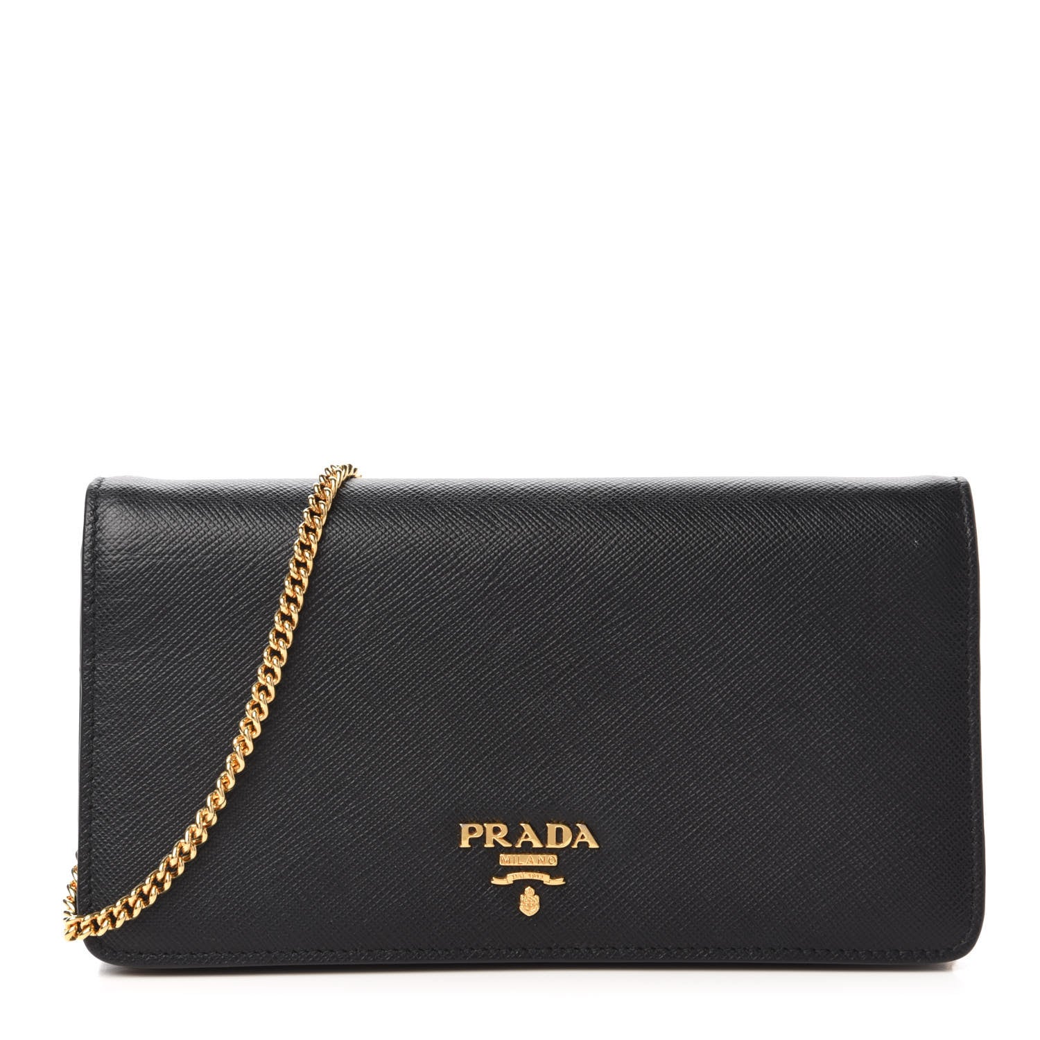 Prada Saffiano Metal Oro Mini Bag Black 1 of 10