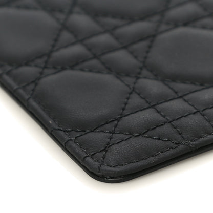 Christian Dior Ultra Matte Calfskin Cannage Large Lady Dior Zip Wallet Black 7 of 11
