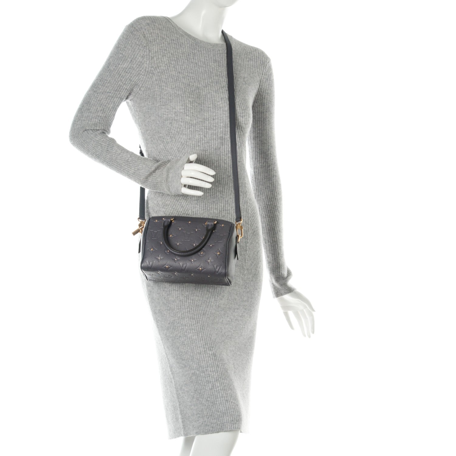 Louis Vuitton Empreinte Studded Speedy Bandouliere 20 Gris Silver 2 of 9