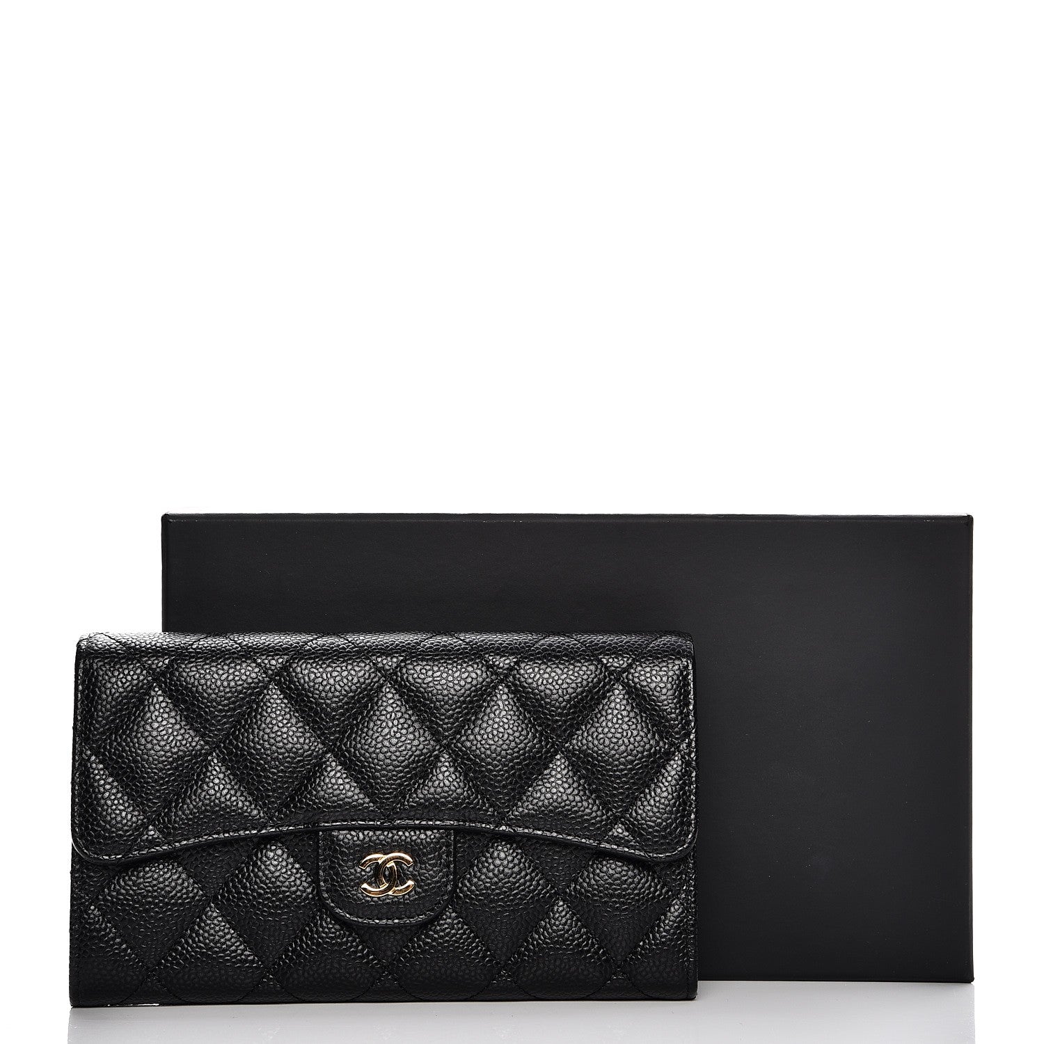 Chanel Caviar Quilted Large Flap Wallet Black 9 of 9