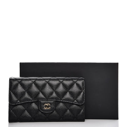 Chanel Caviar Quilted Large Flap Wallet Black 9 of 9