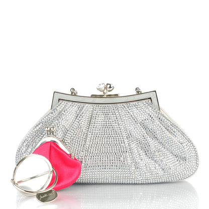 Judith Leiber Swarovski Crystal Kisslock Clutch Silver 6 of 7