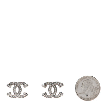 Chanel Crystal CC Earrings Silver 2 of 5
