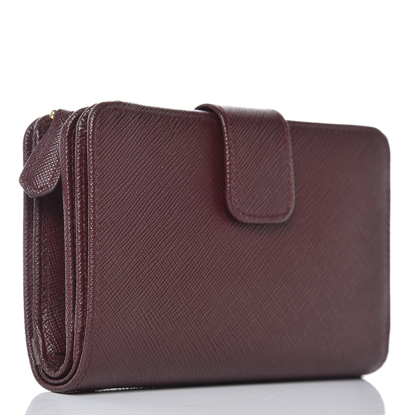 Saffiano Metal Compact Wallet Granato