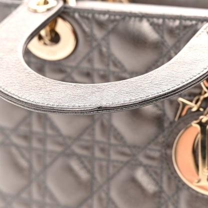 Christian Dior Lambskin Cannage Small My ABCDior Lady Dior Metallic Grey 15 of 20