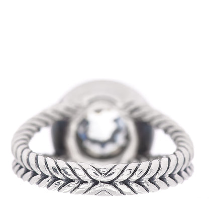 David Yurman Sterling Silver Diamond Prasiolite 8mm Petite Cerise Ring 56 7.5 4 of 5
