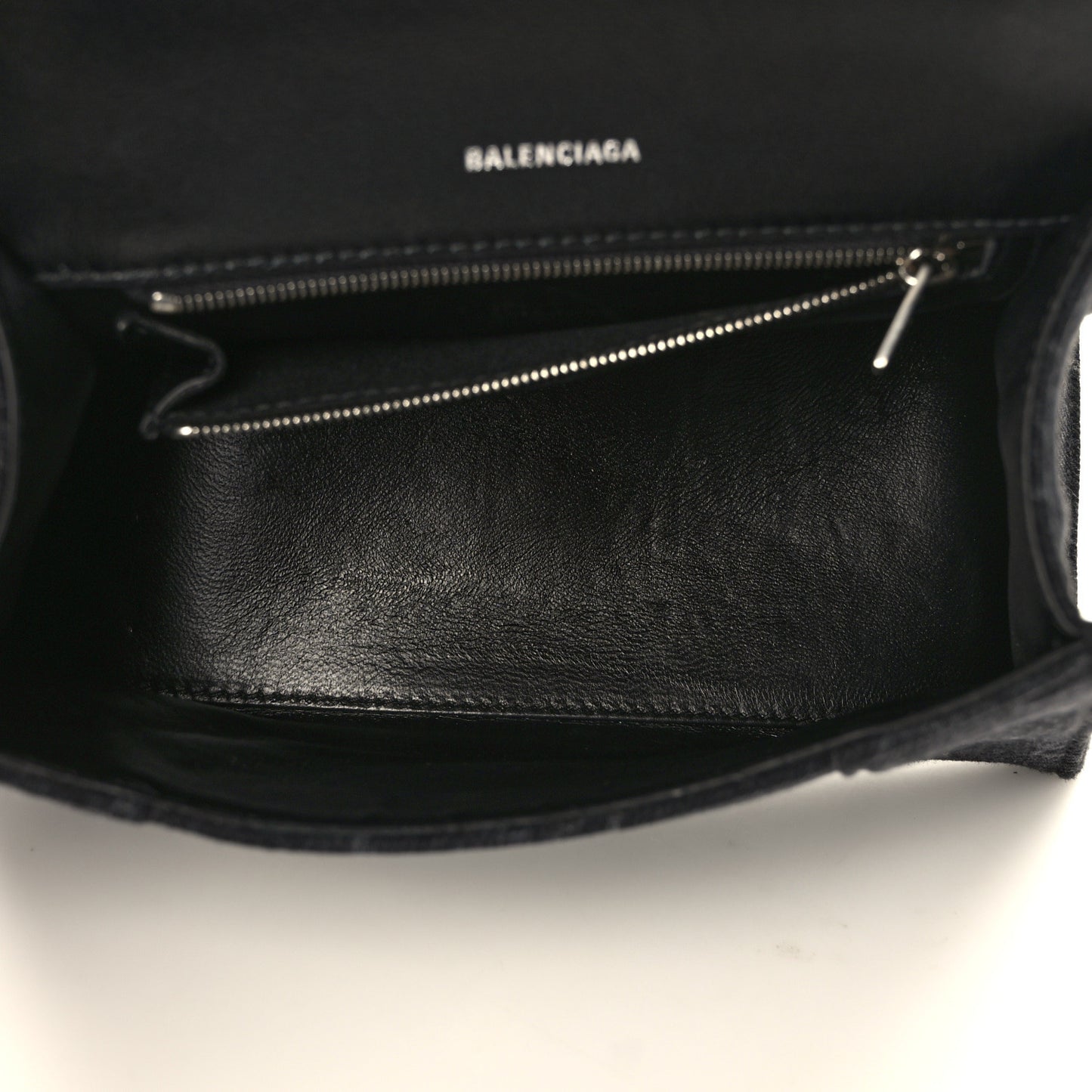 Denim BB Monogram Small Hourglass Top Handle Bag Black