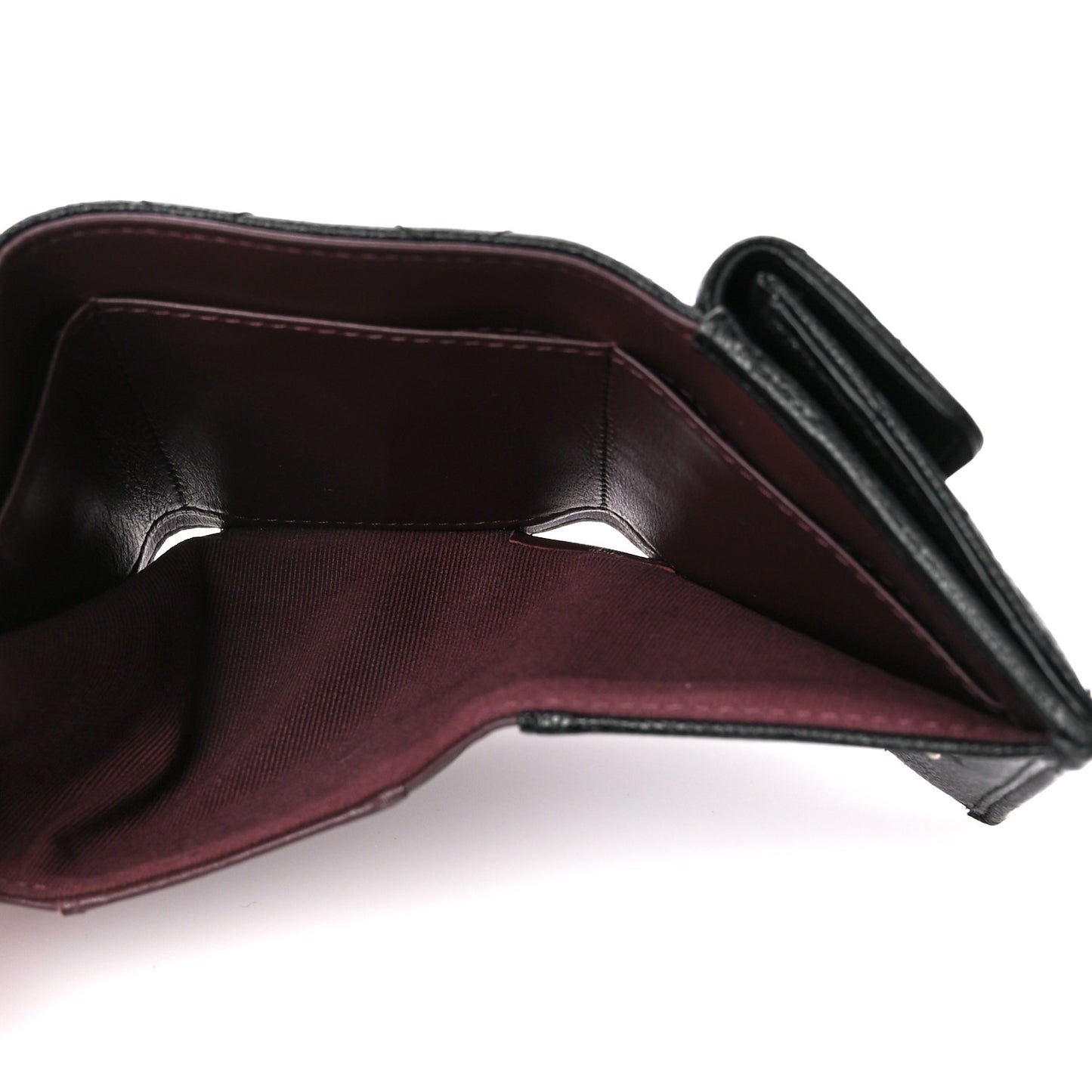 Caviar Quilted Double Flap Wallet Black