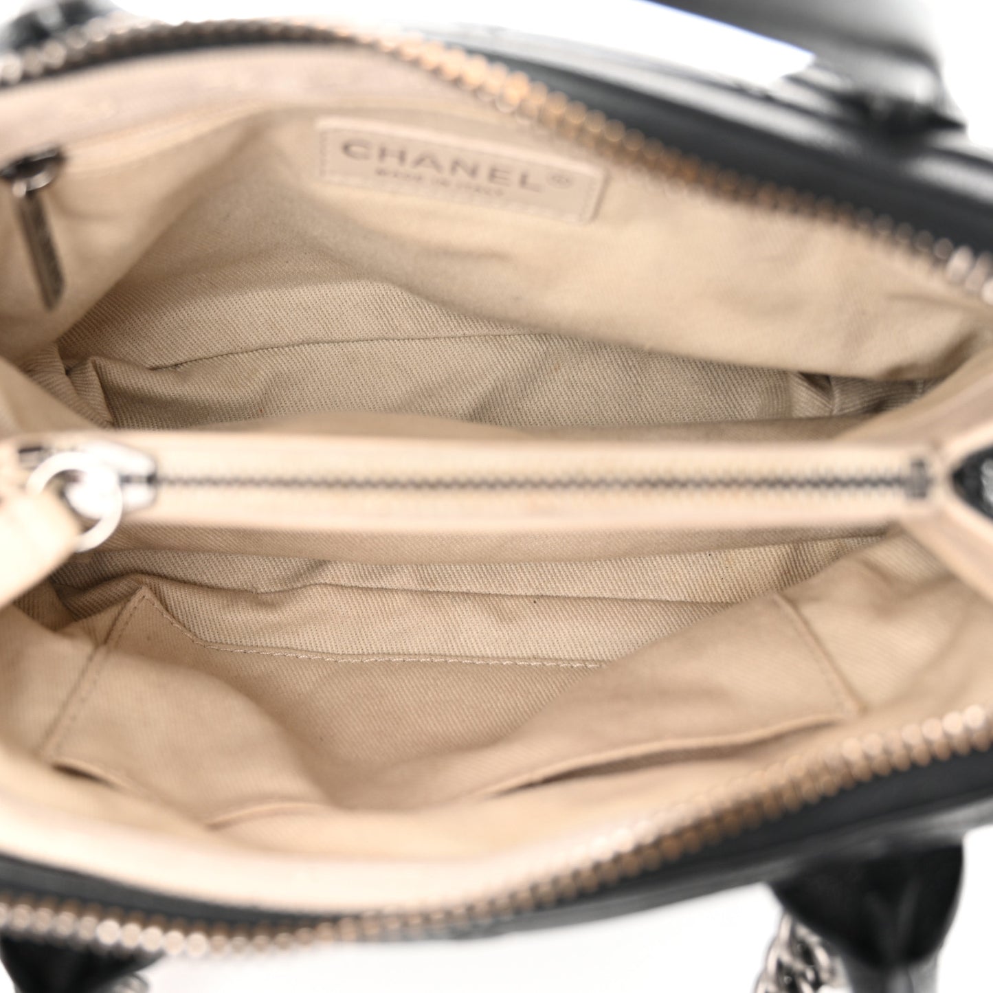 Shiny Sheepskin Quilted Small Shopping Tote Black