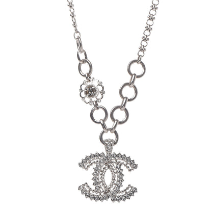 Chanel Crystal CC Short Necklace Silver 1 of 5