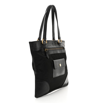 Prada Tessuto Nylon Vitello Daino Flat Shoulder Bag Black 3 of 10