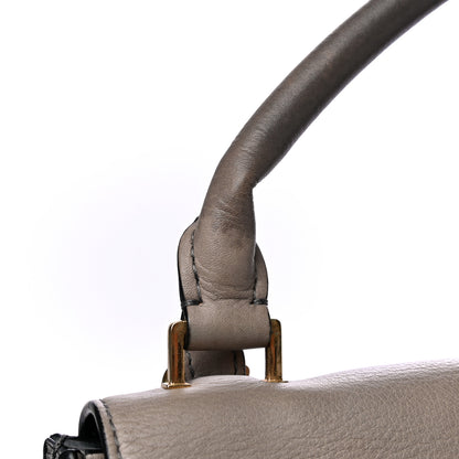 Celine Drummed Calfskin Suede Medium Trapeze Almond 13 of 14