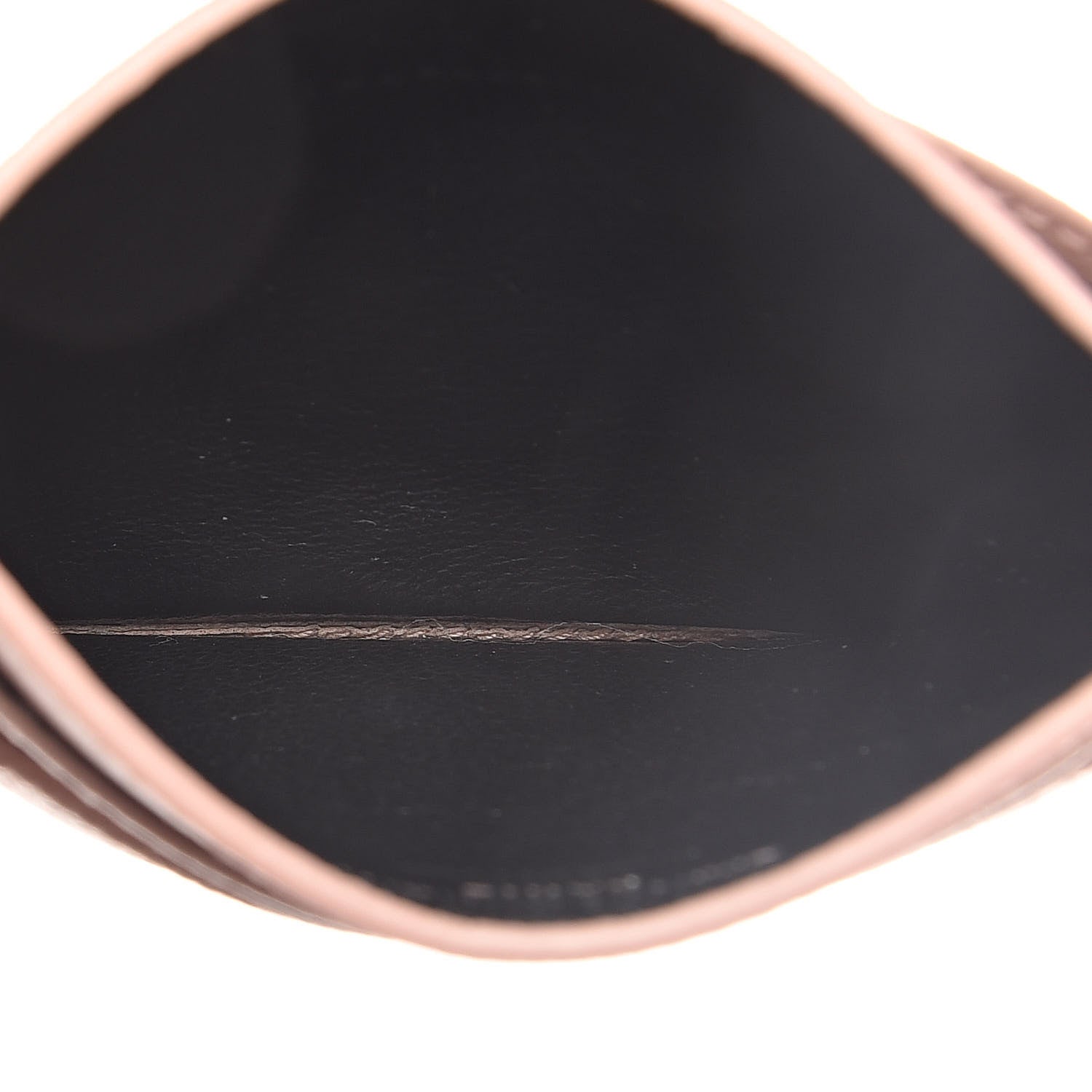 Saint Laurent Grain De Poudre Matelasse Chevron Monogram Credit Card Case Pale Blush 5 of 7