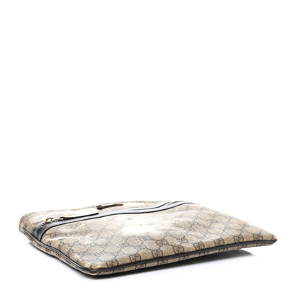 Gucci GG Supreme Monogram Selleria Calfskin Small Flat Side Zip Messenger Bag Beige Ebony Cocoa Dark Chocolate 3 of 4