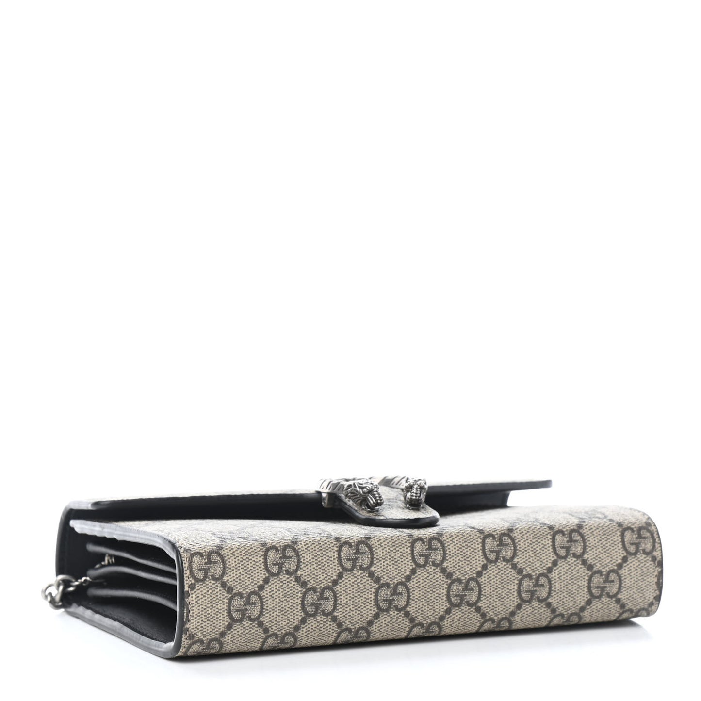 GG Supreme Monogram Mini Dionysus Chain Wallet Beige Black