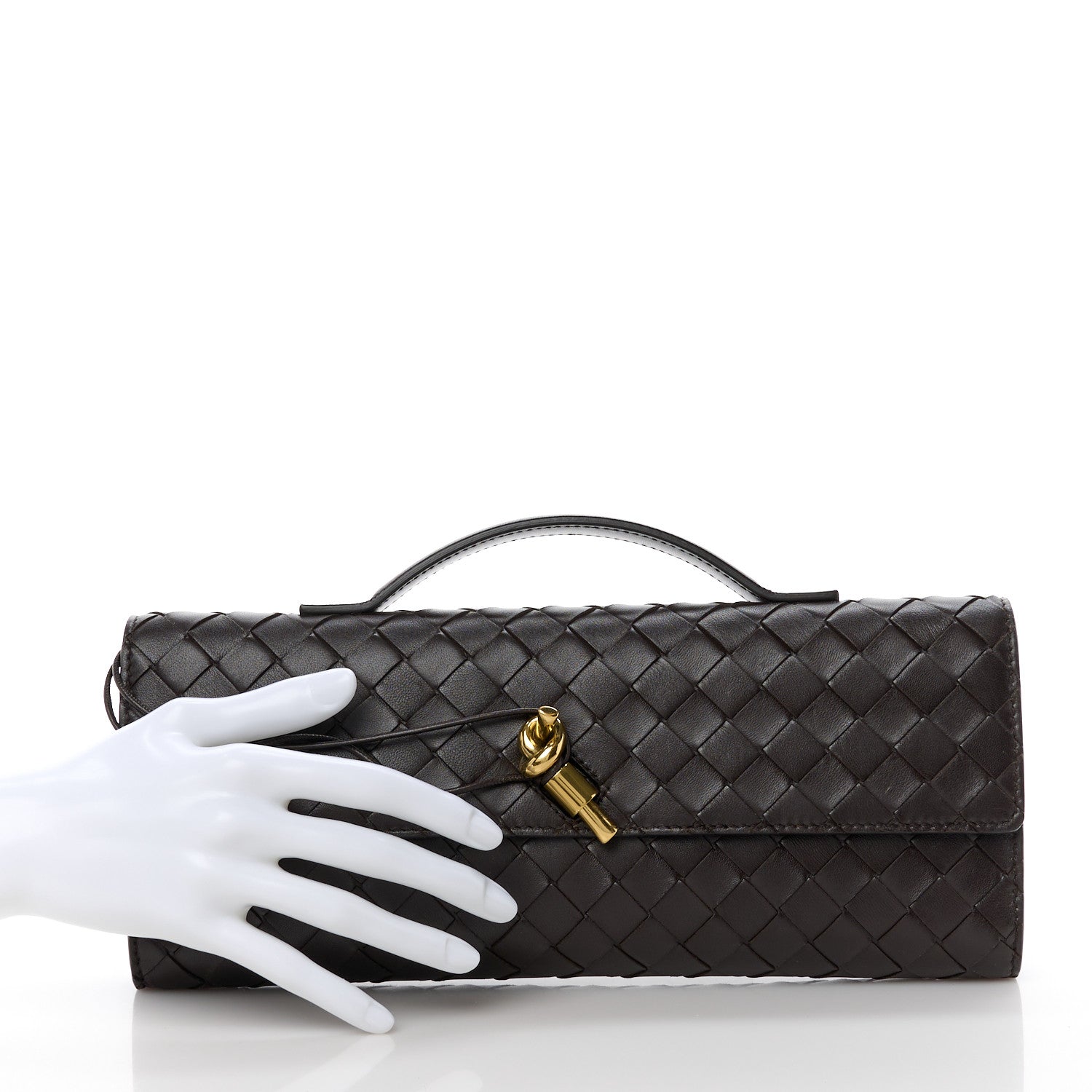 Bottega Veneta Nappa Intrecciato Long Andiamo Top Handle Clutch Fondant 2 of 11