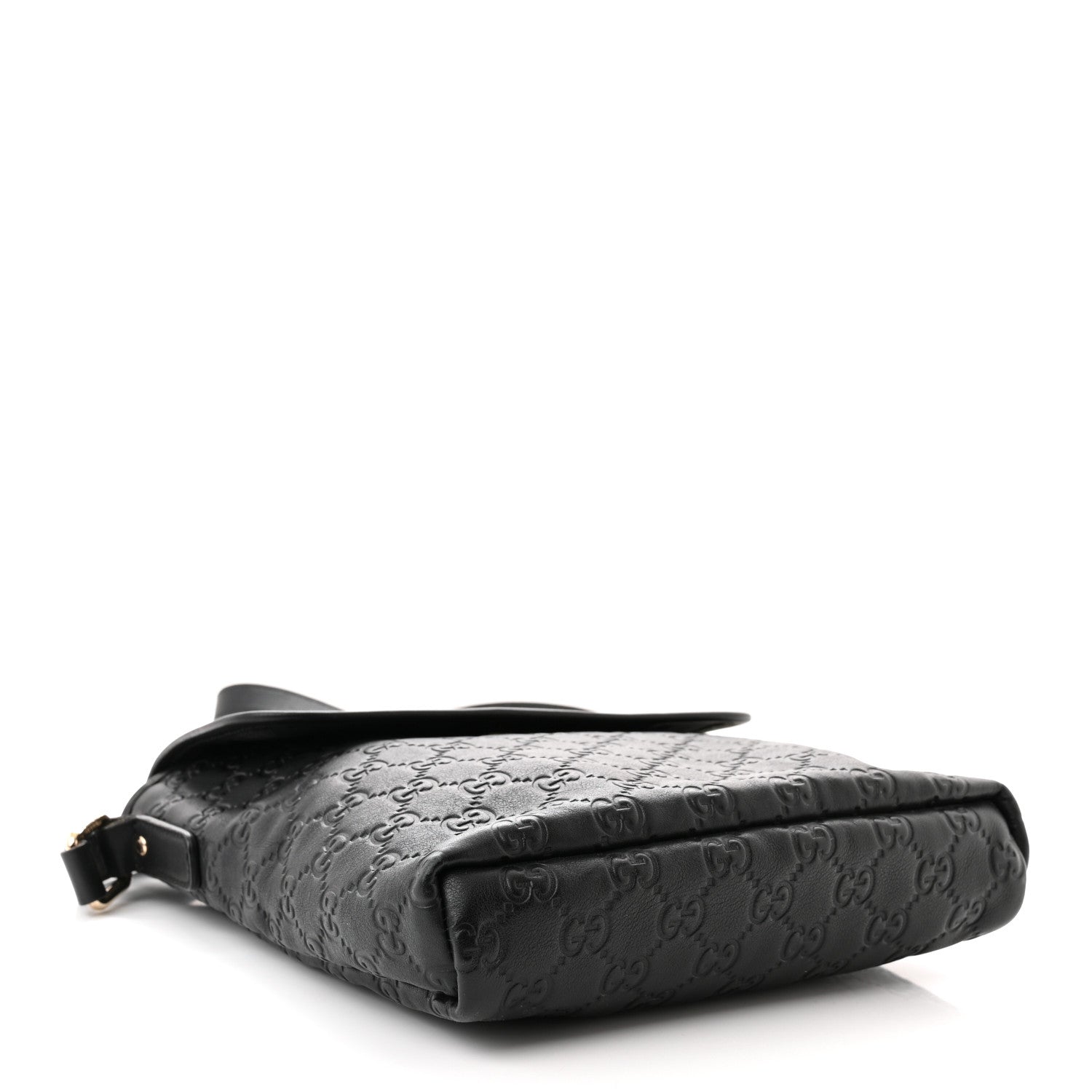 Gucci Guccissima Small Flap Messenger Bag Black 4 of 12