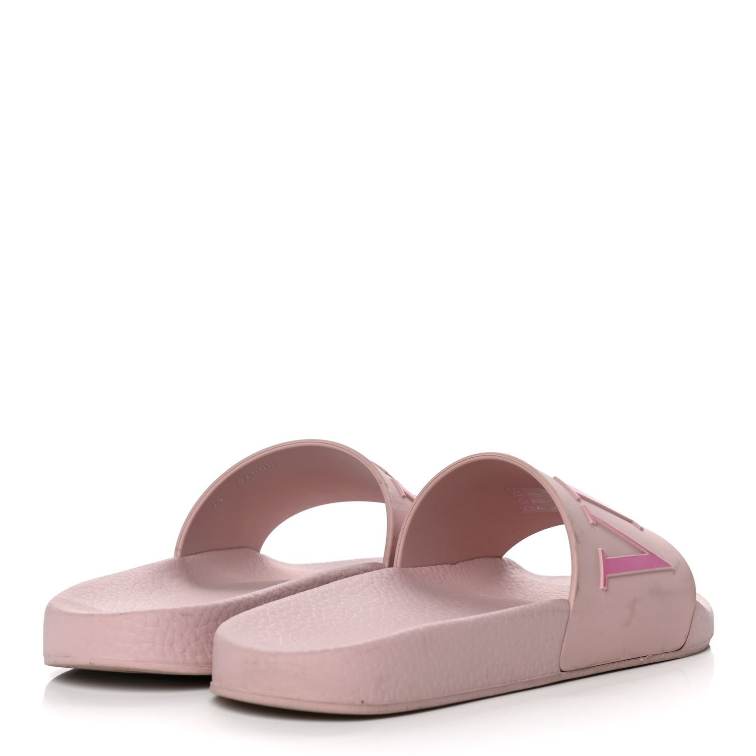 Valentino Garavani Rubber VLTN Pool Slide Sandals 37 Water Rose Disco Pink 4 of 16