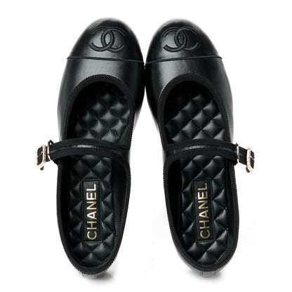 Chanel Lambskin Mary Jane Flats 39 Black 4 of 8