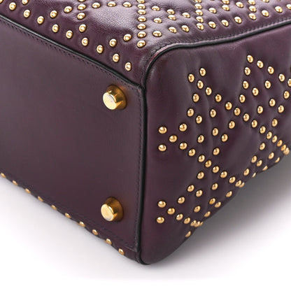 Christian Dior Calfskin Cannage Studded Medium Supple Lady Dior Deep Amaranth 10 of 10