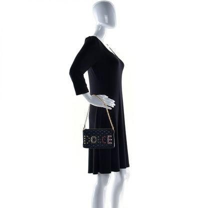 Dolce & Gabbana Lambskin Watersnake Embellished Lucia Crosssbody Bag Black 3 of 10