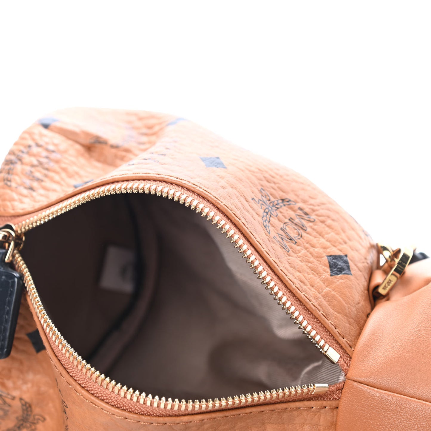 Calfskin Visetos Bear Zoo Doll Backpack Cognac