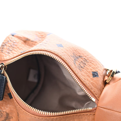 MCM Calfskin Visetos Bear Zoo Doll Backpack Cognac 5 of 10