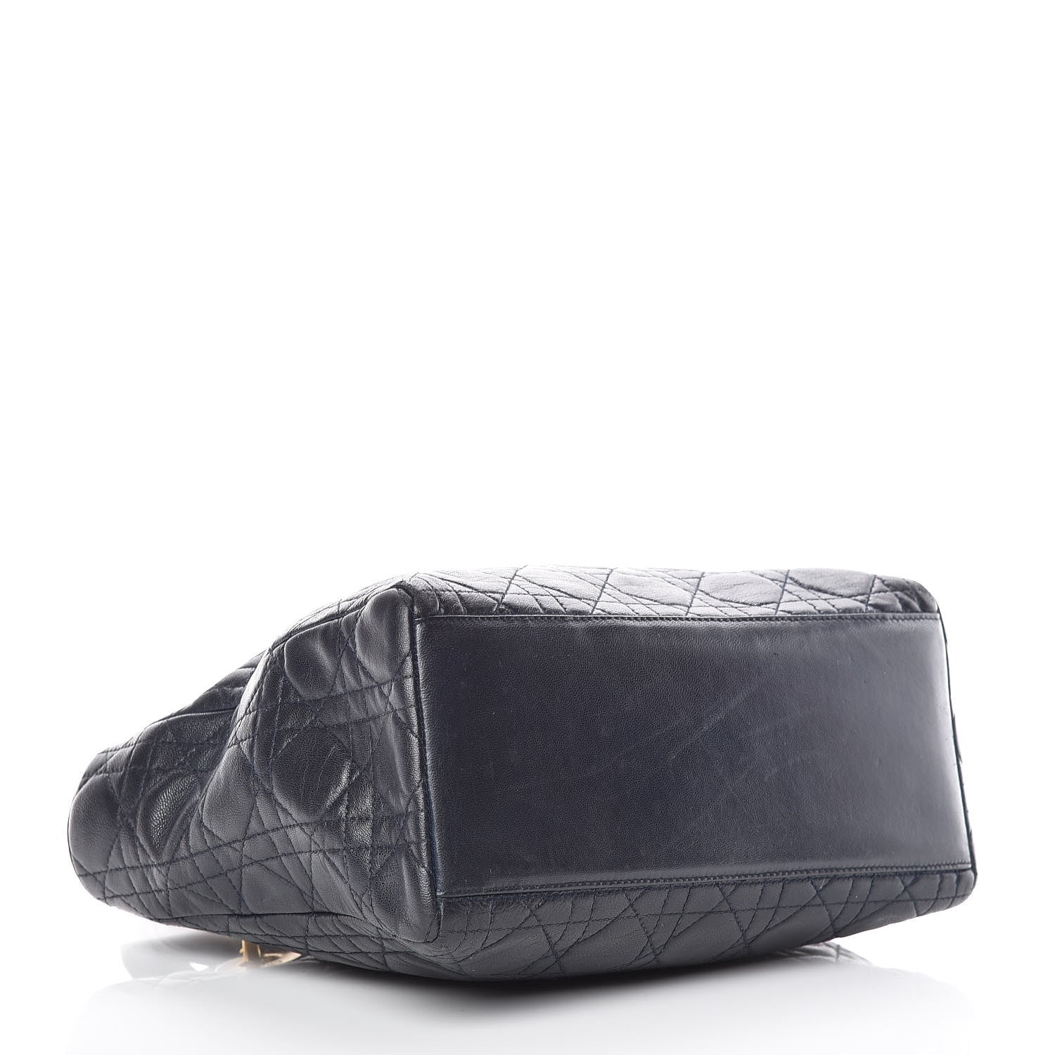 Christian Dior Lambskin Cannage Medium Lady Dior Navy Blue 4 of 13