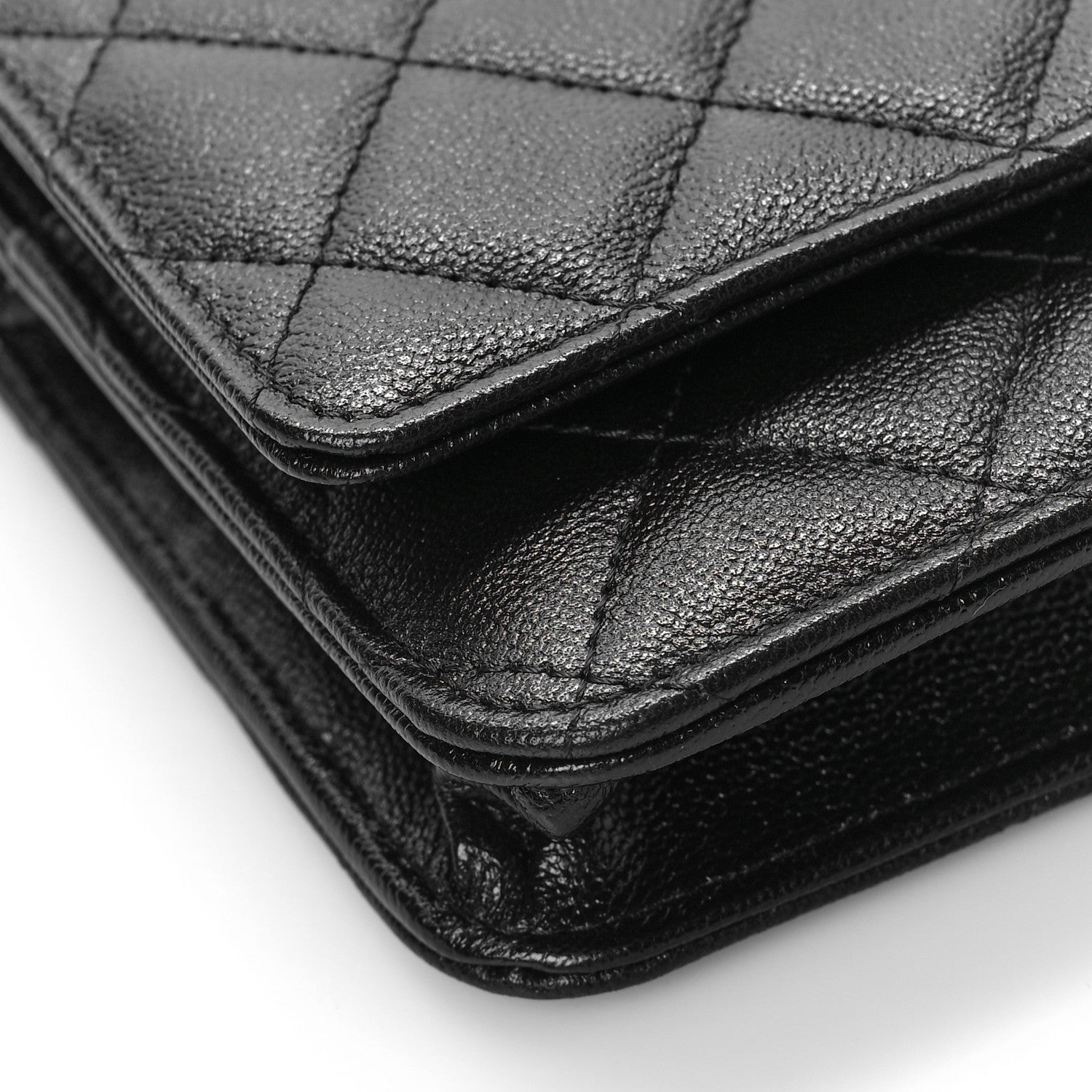 Chanel Caviar Quilted Studded CC Wallet on Chain WOC Black 8 of 10