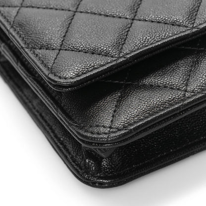 Chanel Caviar Quilted Studded CC Wallet on Chain WOC Black 8 of 10