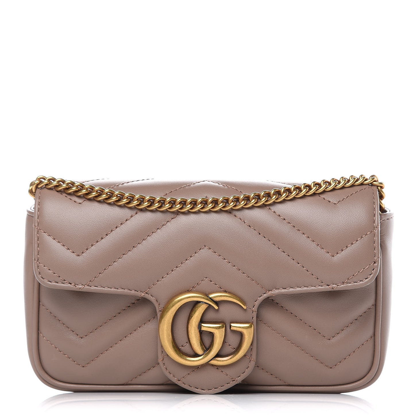 Calfskin Matelasse Super Mini GG Marmont Shoulder Bag Porcelain Rose