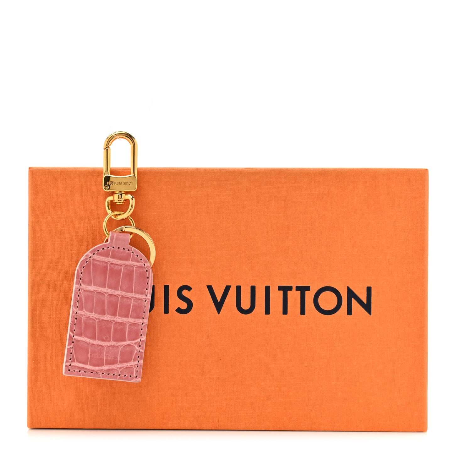 Alligator Bag Charm Key Holder Pink