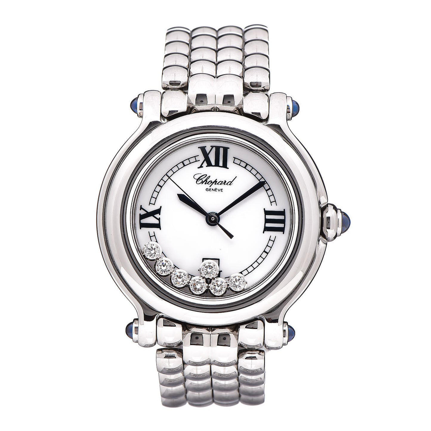 Stainless Steel 7 Diamond 32mm Happy Sport Quartz Watch