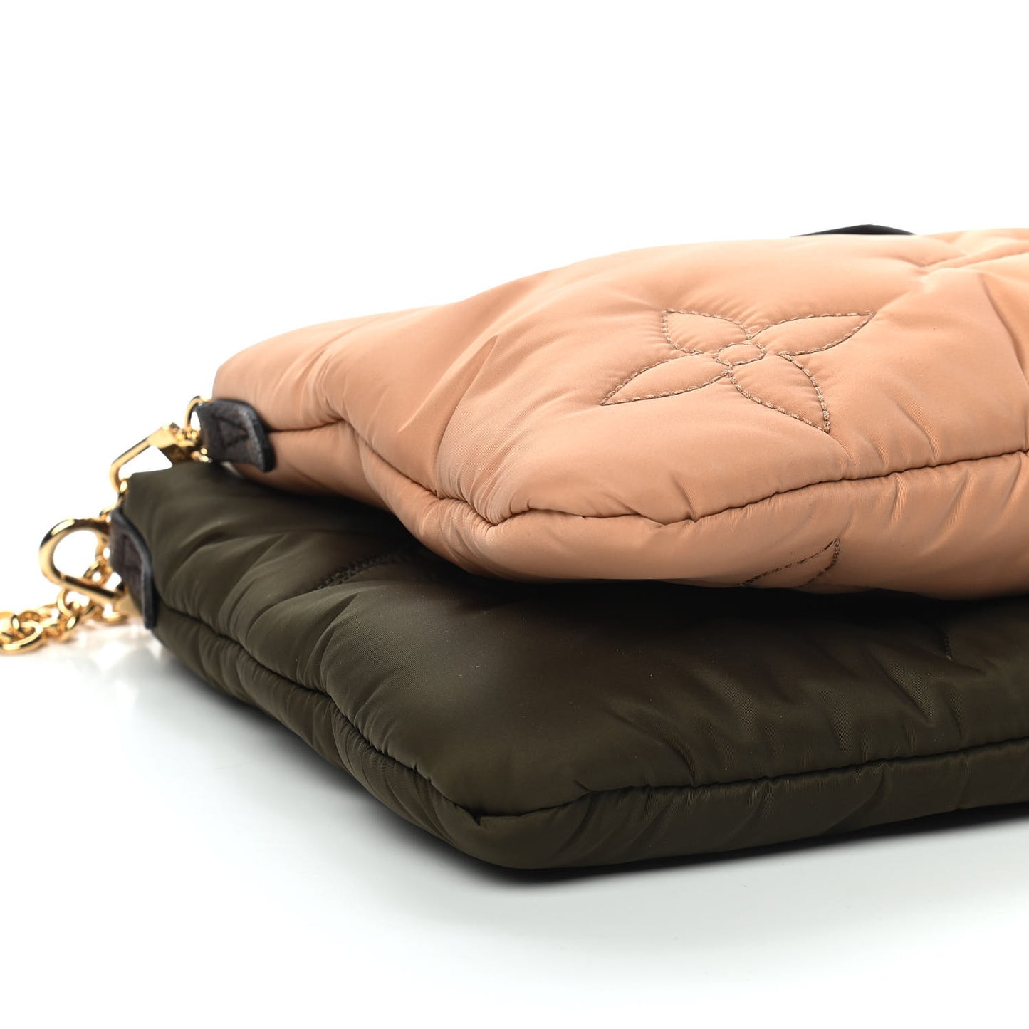 Econyl Monogram Pillow Maxi Multi Pochette Accessories Kaki Beige